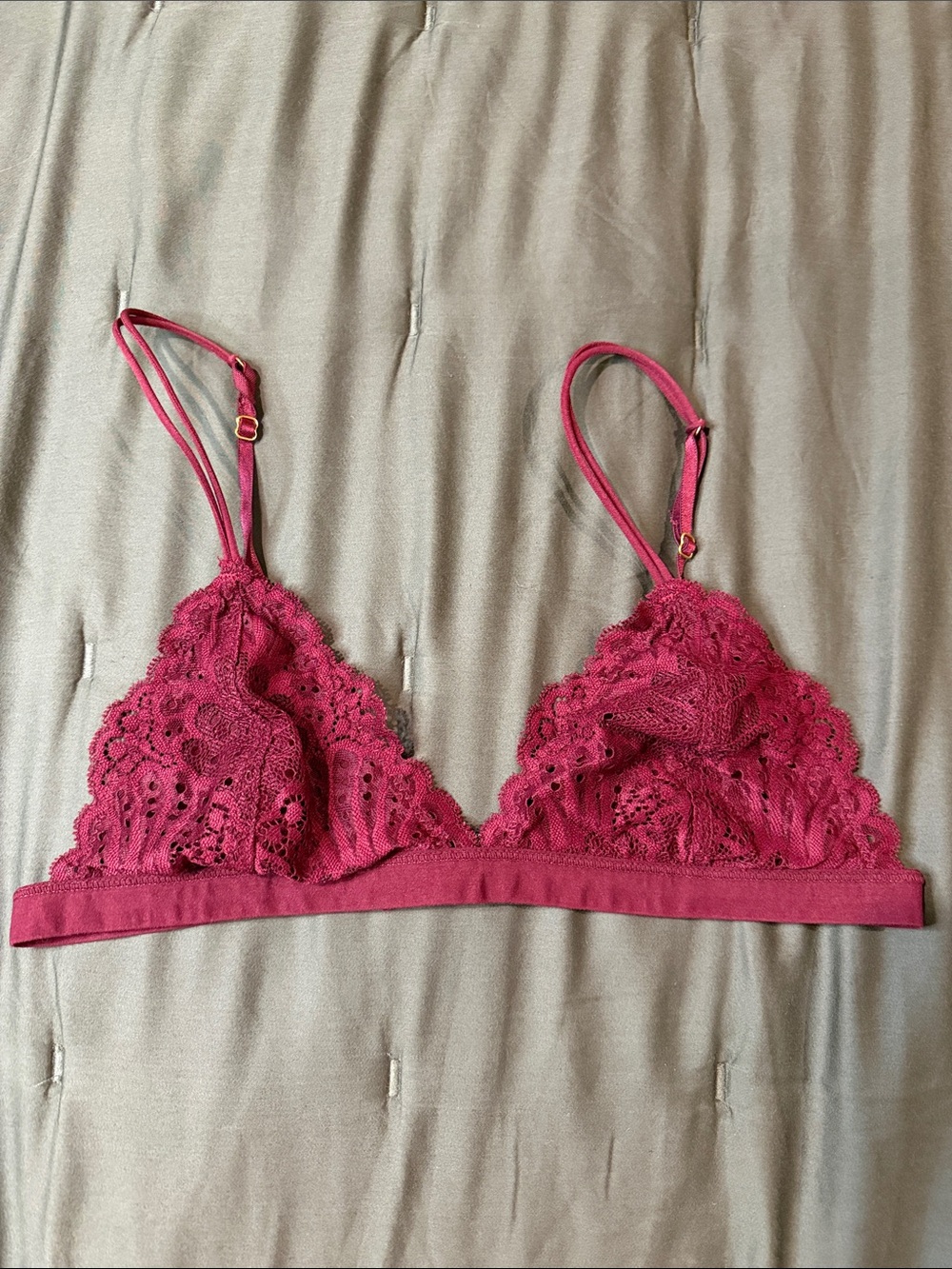 Urban Outfitters Lace Triangle Bralette in Burgundy